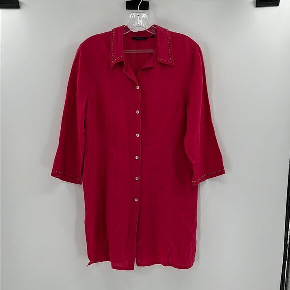 Boden Women's Linen Button Down Tunic - Raspberry - UK 14 or US 10 - Picture 1 of 7